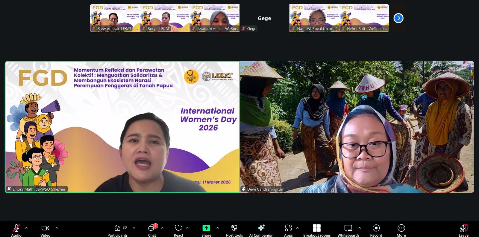 Focus Group Discussion (FGD) Online "MENGUATKAN SOLIDARITAS & MEMBANGUN EKOSISTEM NARASI PEREMPUAN PENGGERAK DI TANAH PAPUA" (11 Maret 2026)
